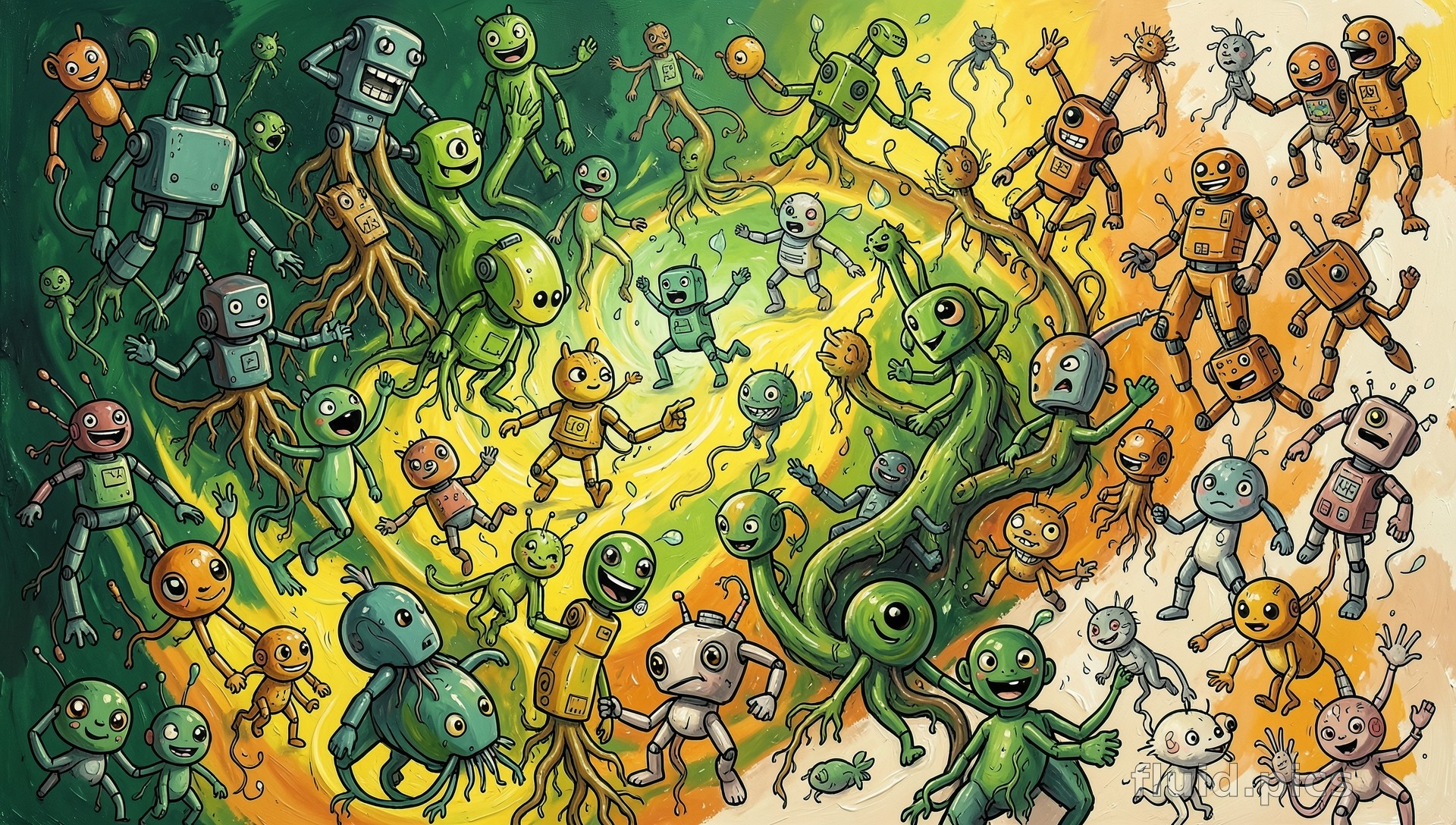 Root Dance Under the Sun — Hybrid Art