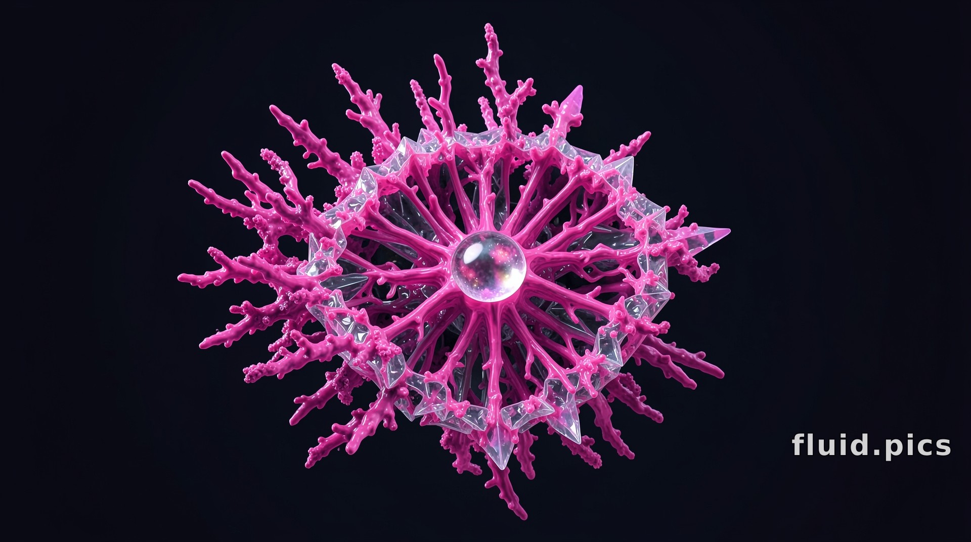 Crystal in Coral — Fractal Art