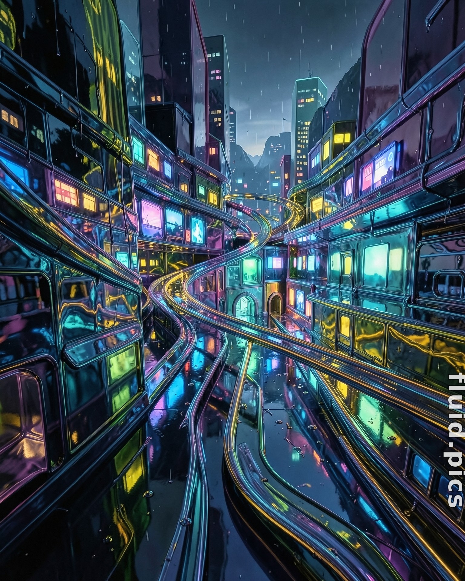 City Among Mountains — Гибридное искусство