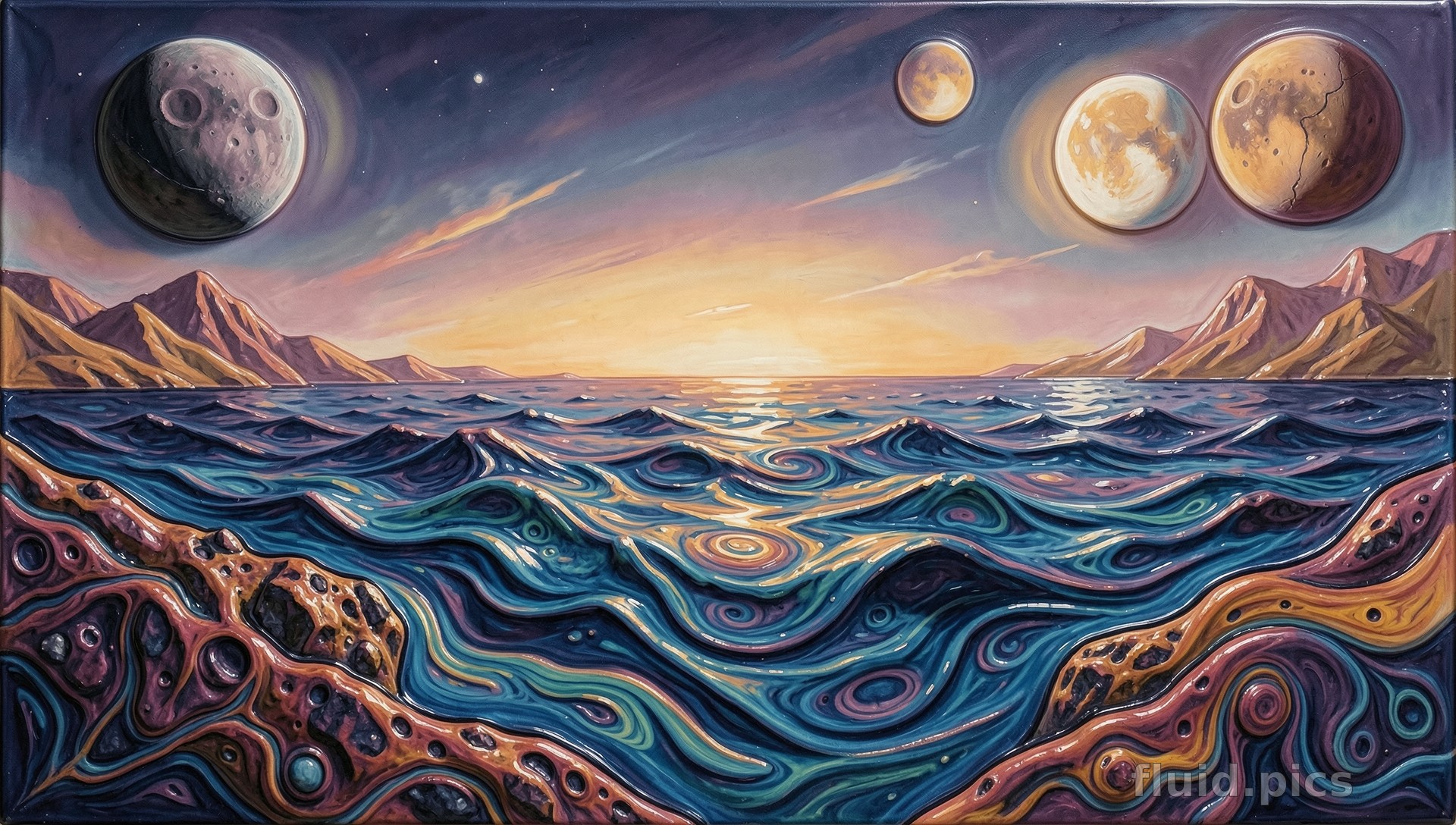 Whispers of Lunar Waves — Психоделическая абстракция