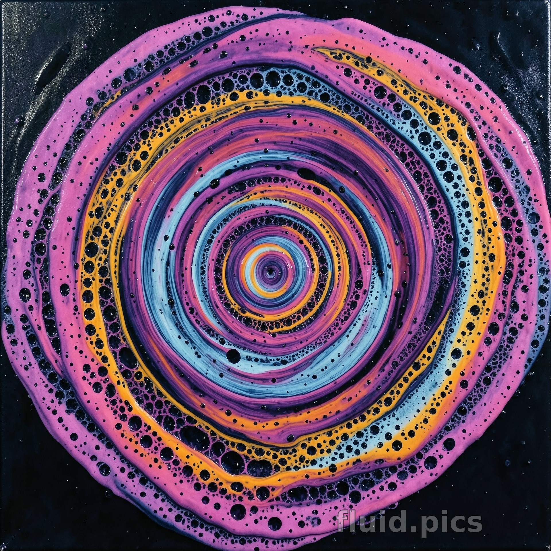 Snails of Light — Blue Series II — Fluid Art