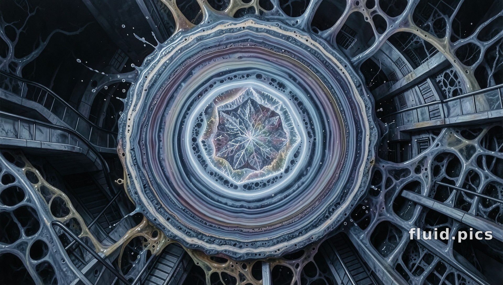 Crystal in Iron Web — Гибридное искусство