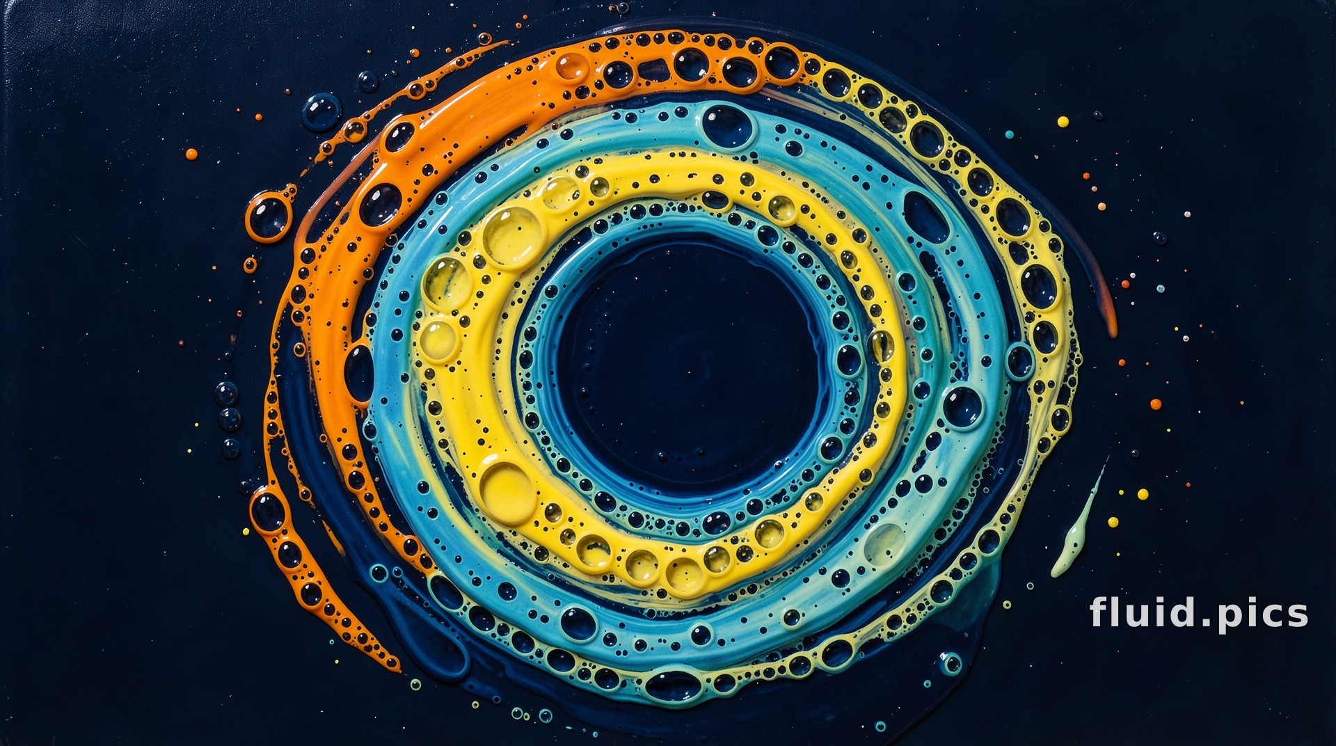 Blue Horizontal Milk Stream — Fluid Art