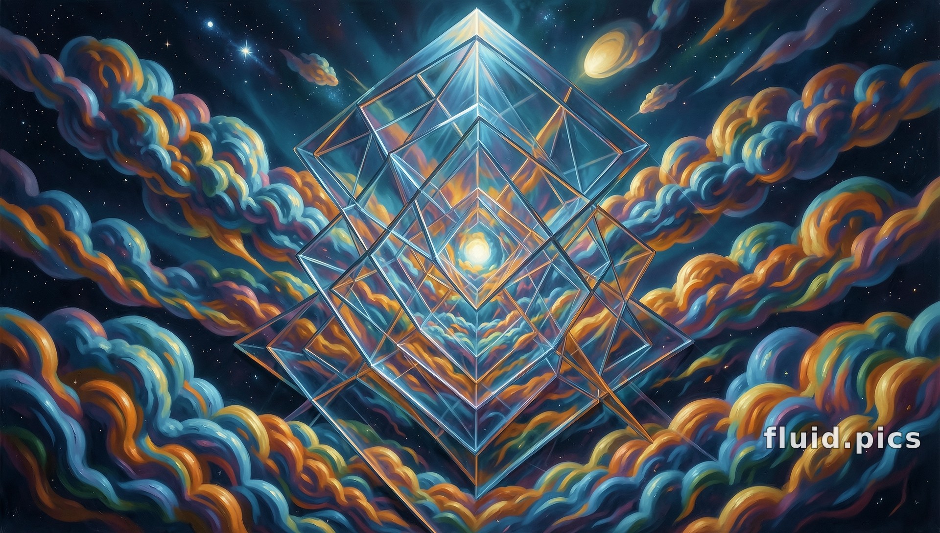 Crystal Sky Clouds — Psychedelic Abstract