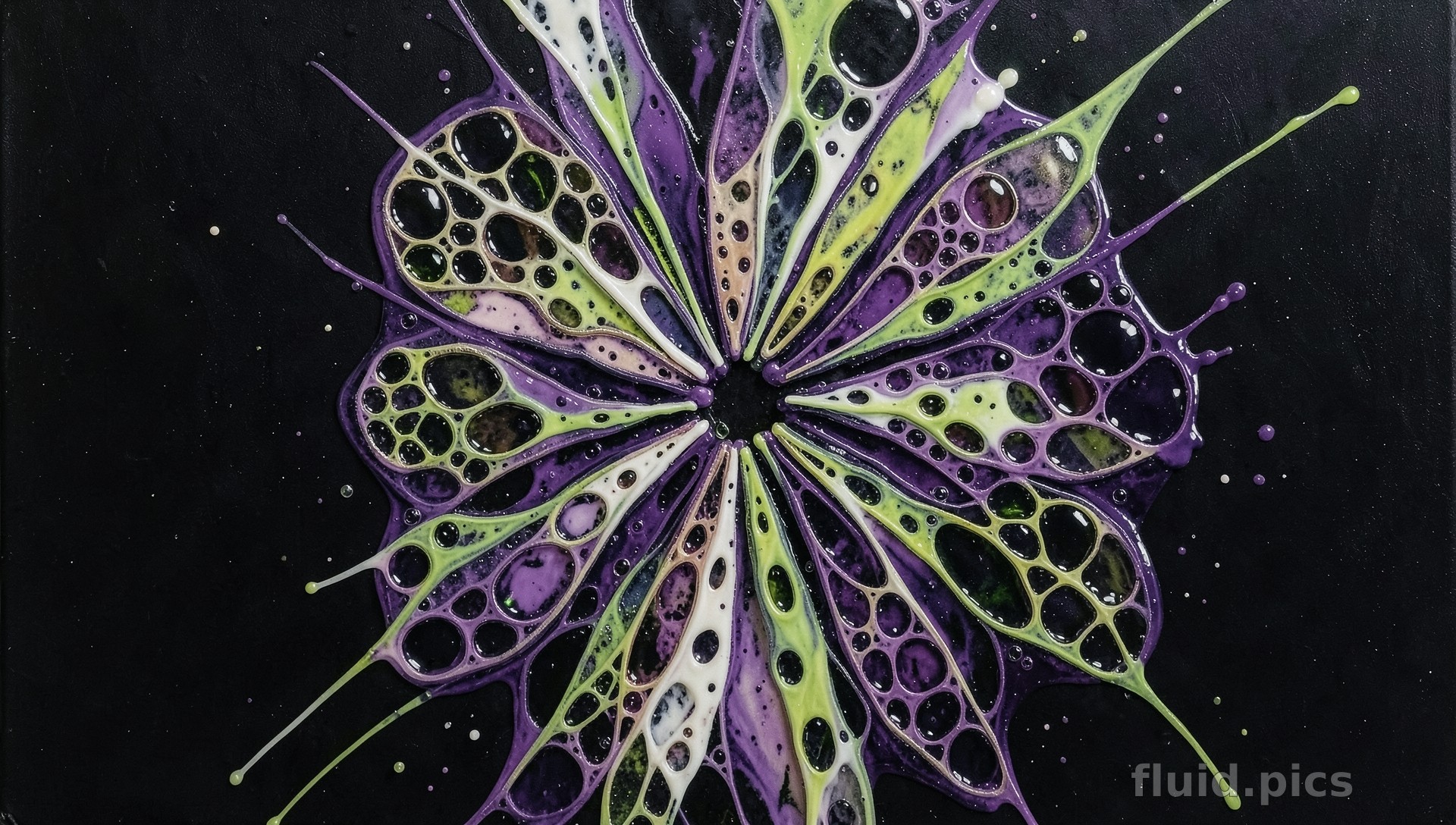 Night Orchid of Light — Fluid Art