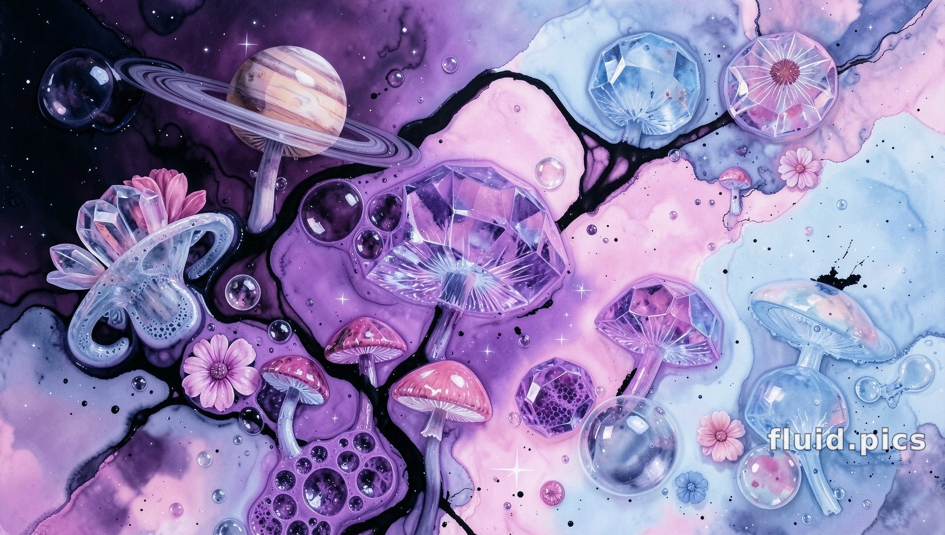 Crystal Mushrooms — Hybrid Art