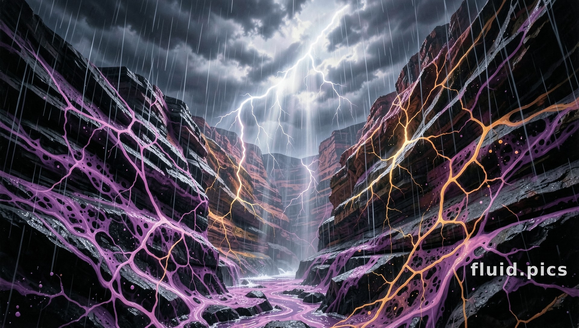 Lightning in the Canyon — Hybrid Art