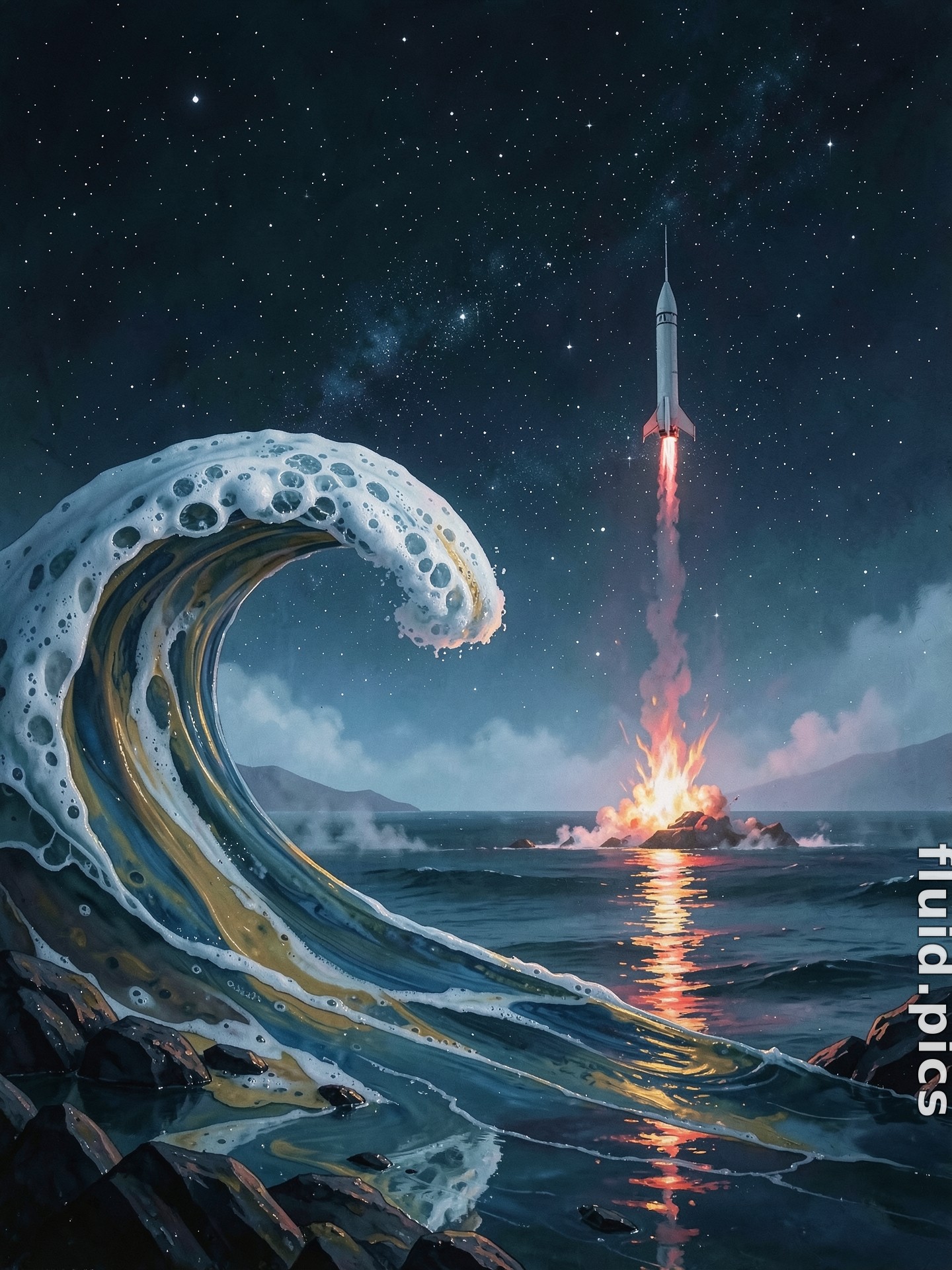 Rocket over the Wave — Гибридное искусство