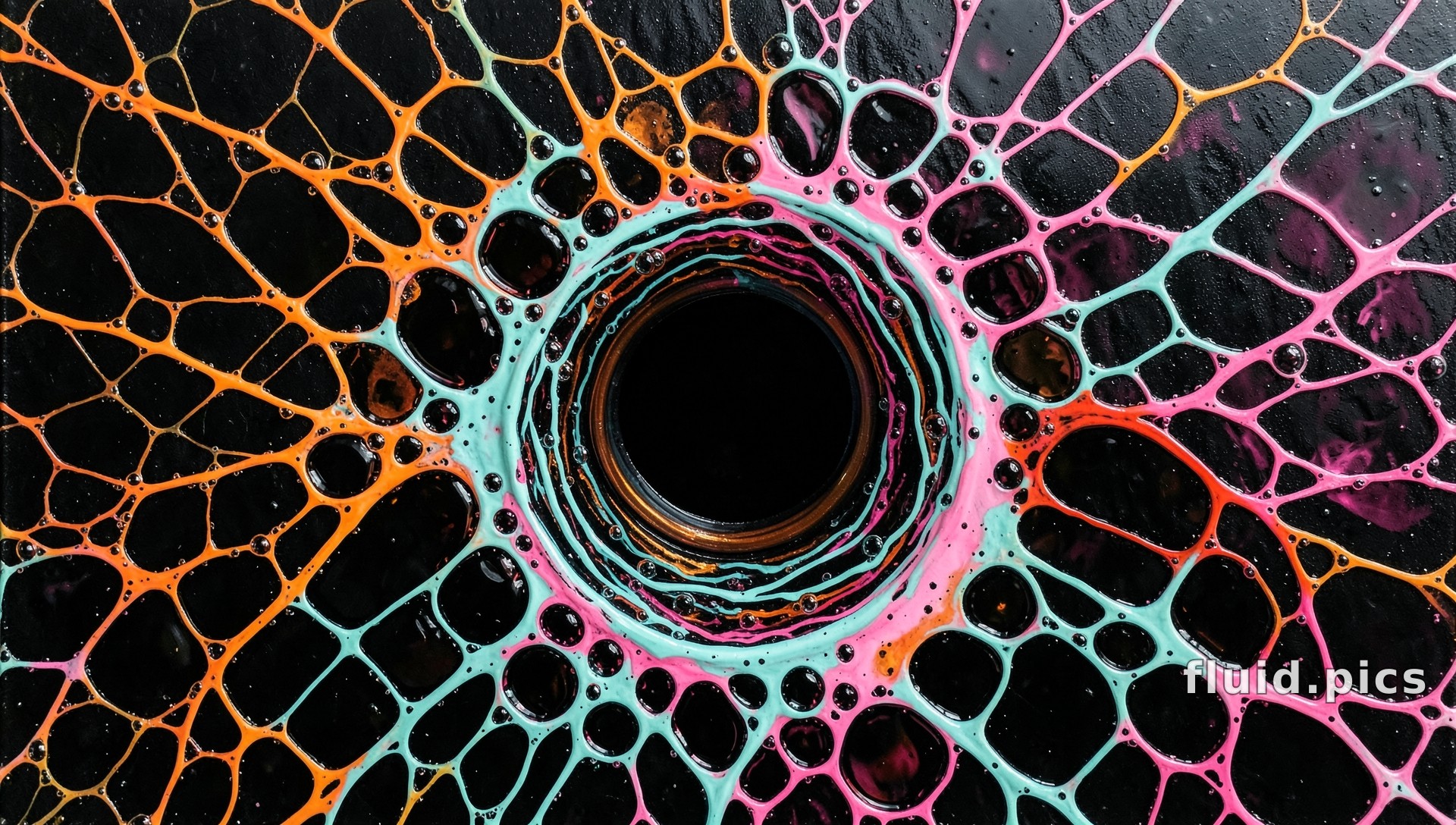 Colorful Night Web — Fluid Art