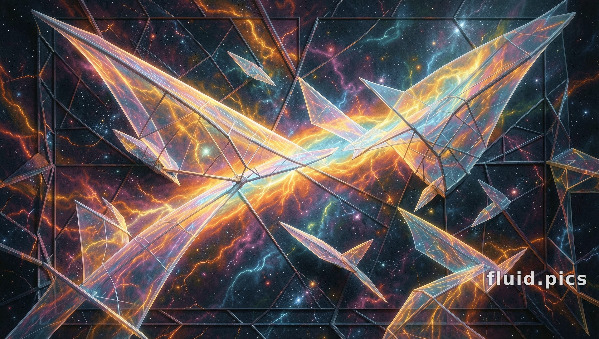 Mirrored Cosmic Wings — Psychedelic Abstract