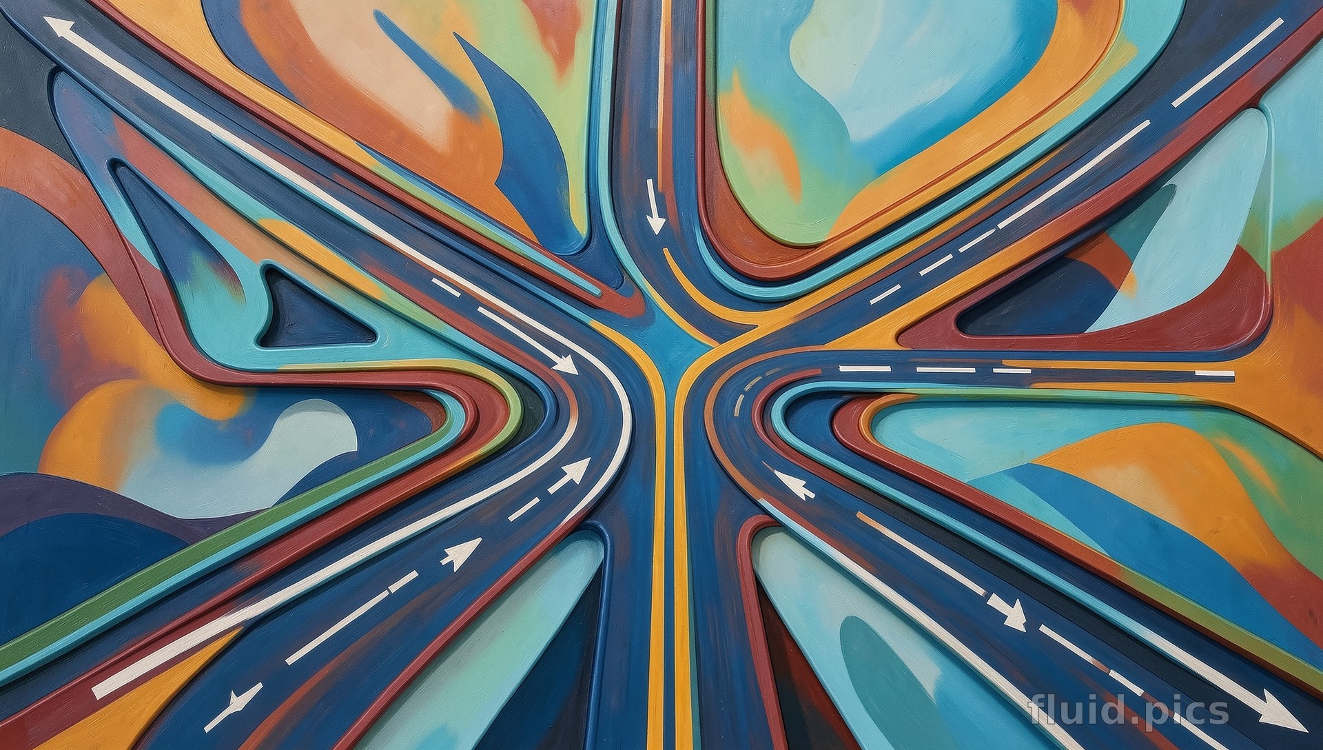 River Roads — Psychedelic Abstract