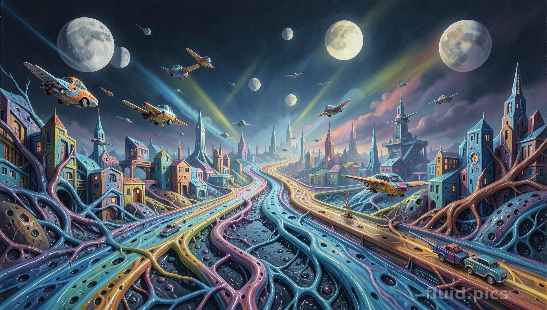 Roots of the Moon — Blue Series II — Psychedelic Abstract