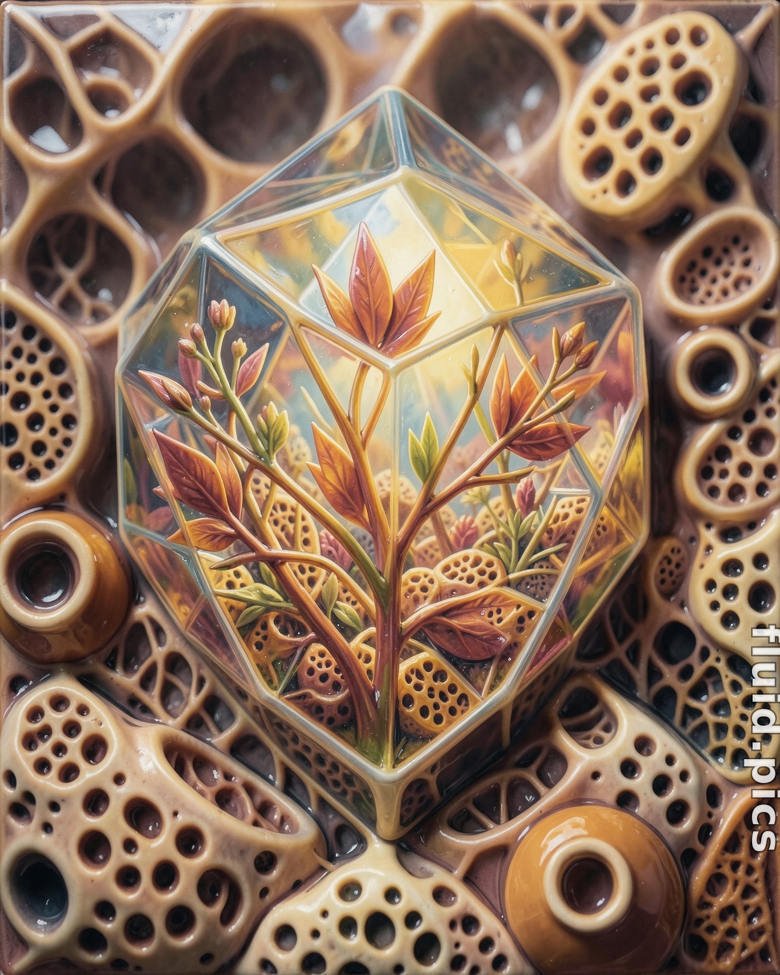 Autumn in Glass — Psychedelic Abstract