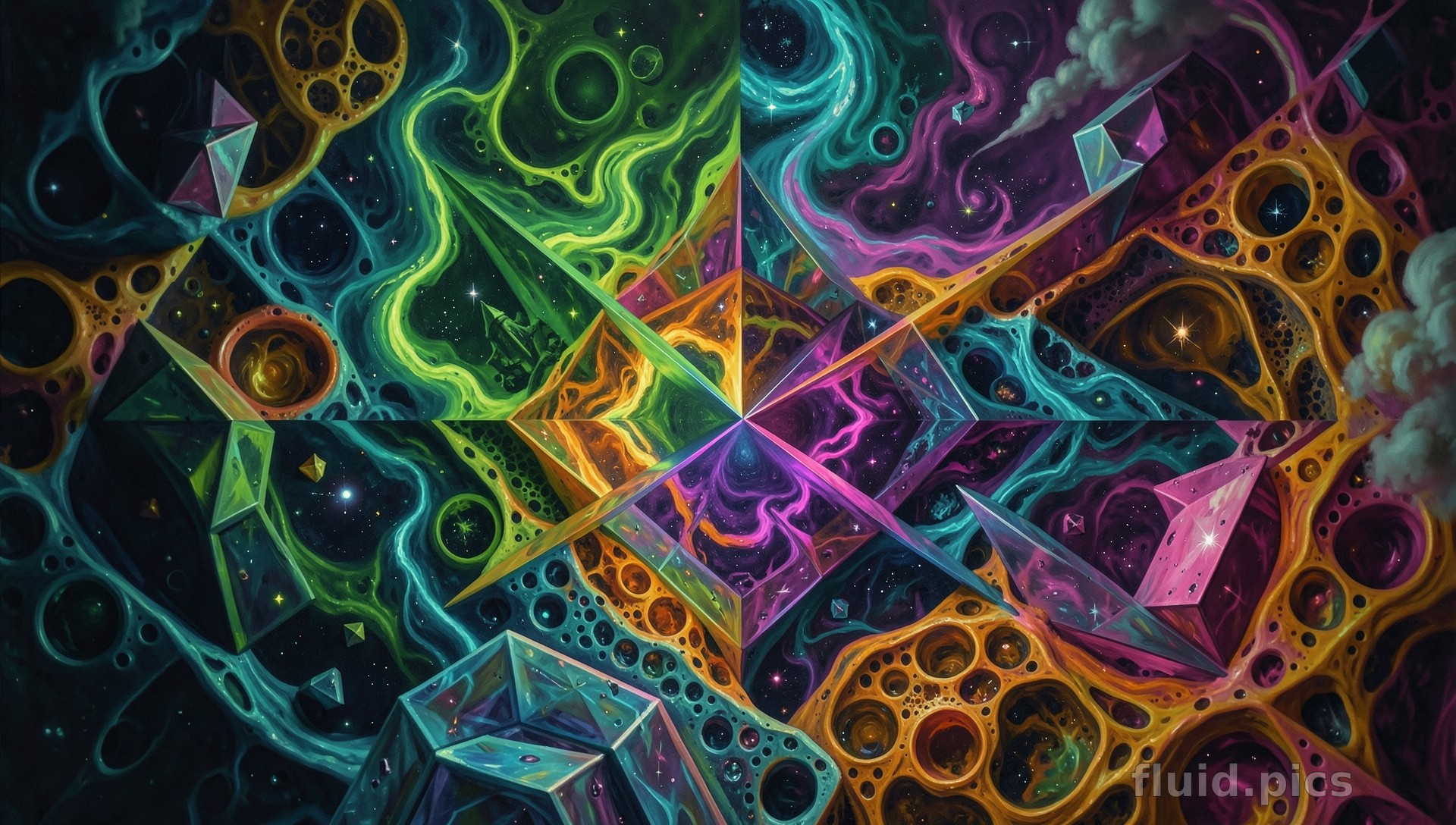 Crystal Cosmic Gardens — Psychedelic Abstract