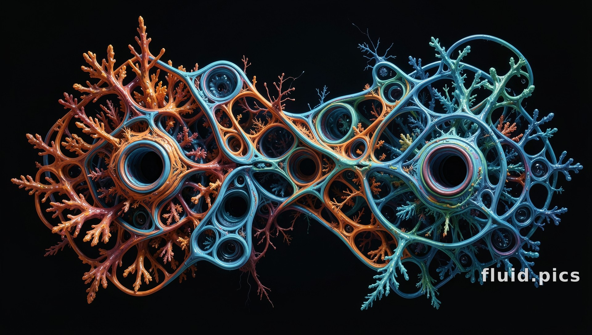 Coral Link Node — Fractal Art