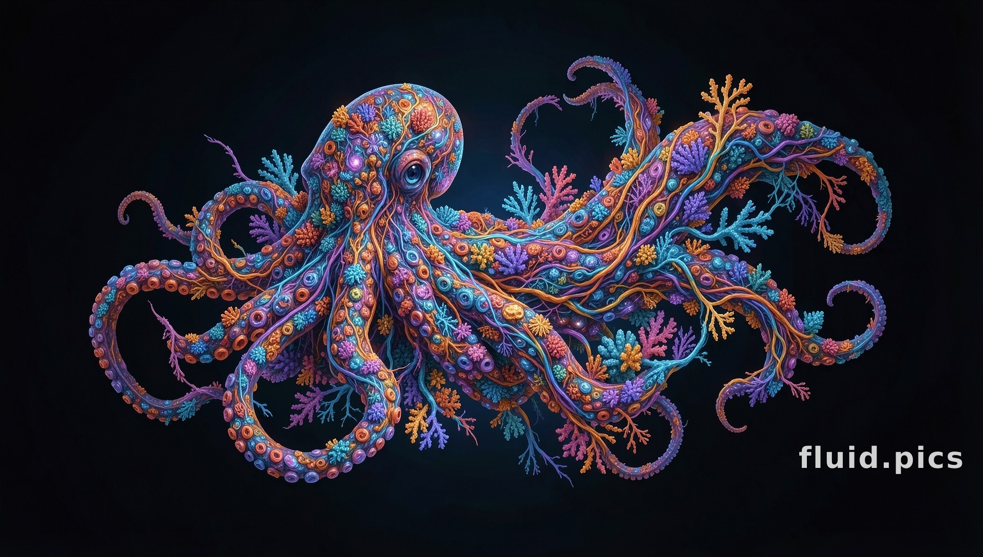 Коралловое Сердце Океана — Фрактальное искусство