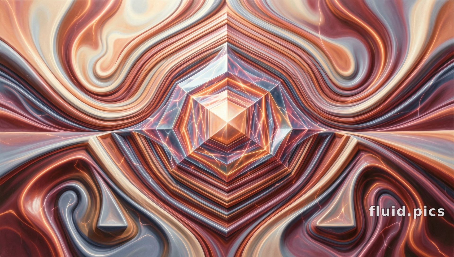 Crystal in Silk Waves — Psychedelic Abstract
