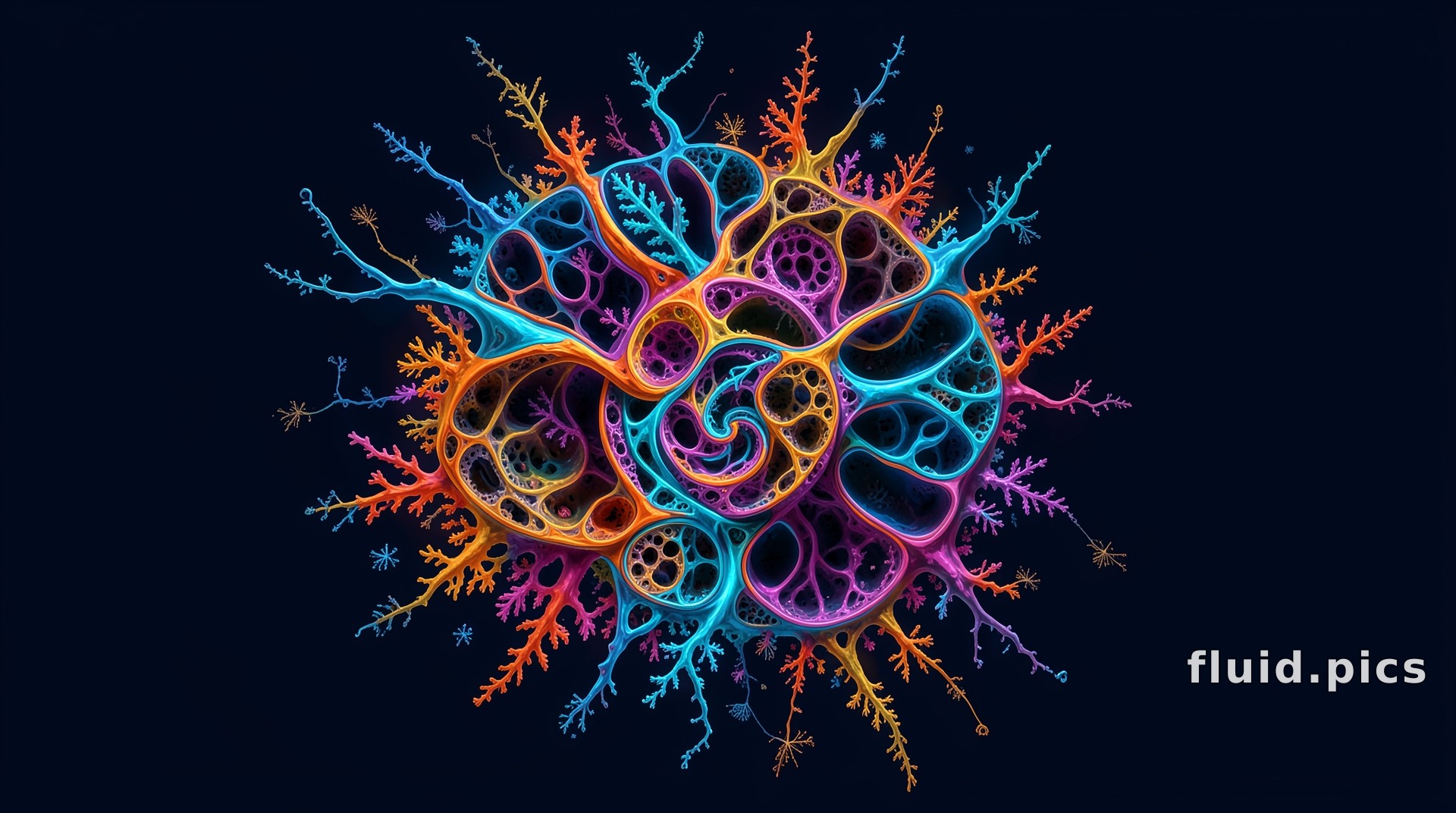 Neon Nautilus — Fractal Art