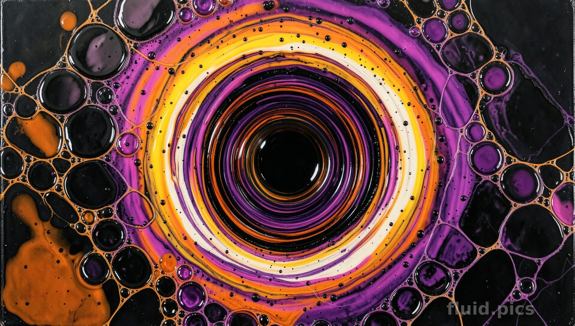 Улитки вокруг солнца — Флюид-арт