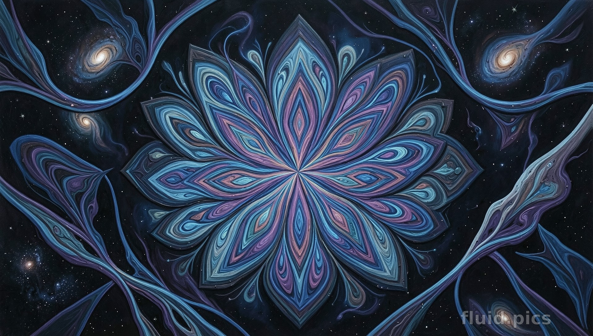 Garden of Cosmic Lilies — Psychedelic Abstract
