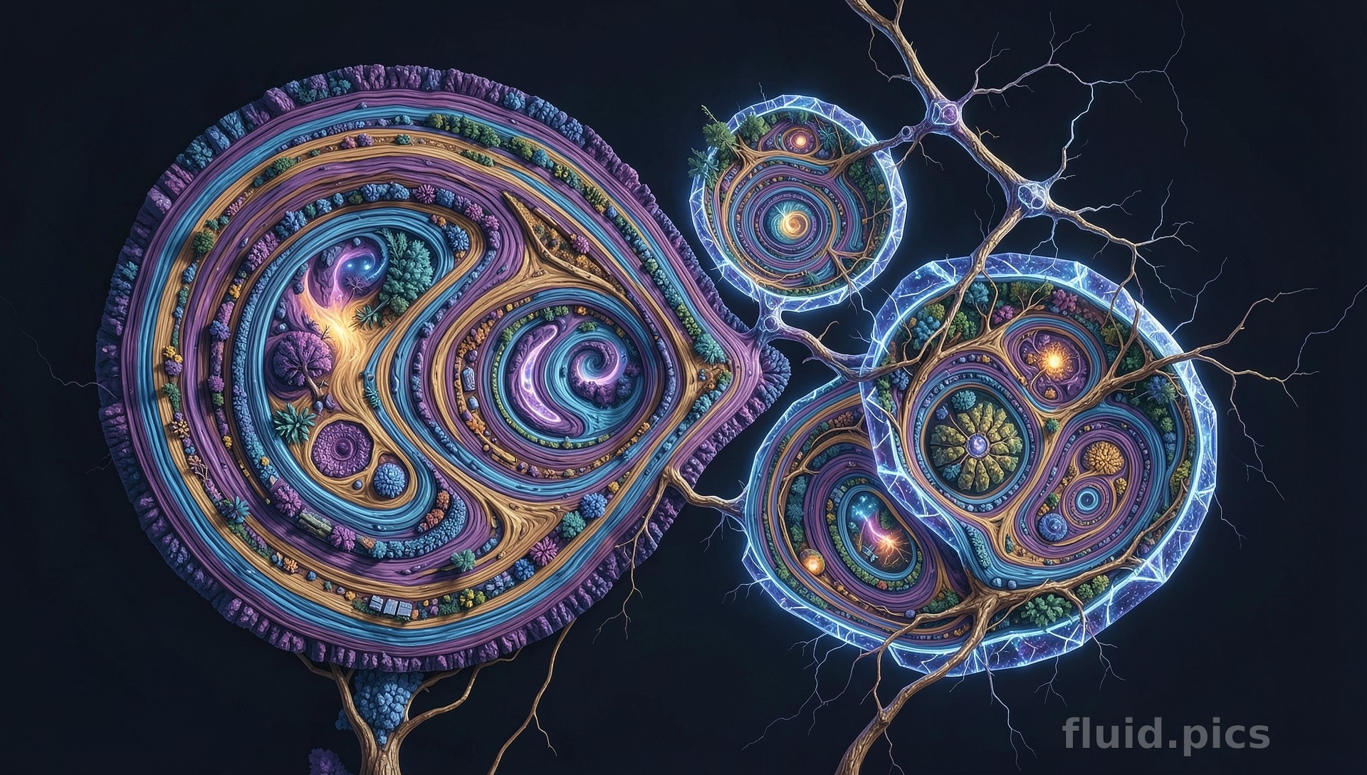 Gardens of Consciousness — Blue Series II — Fractal Art