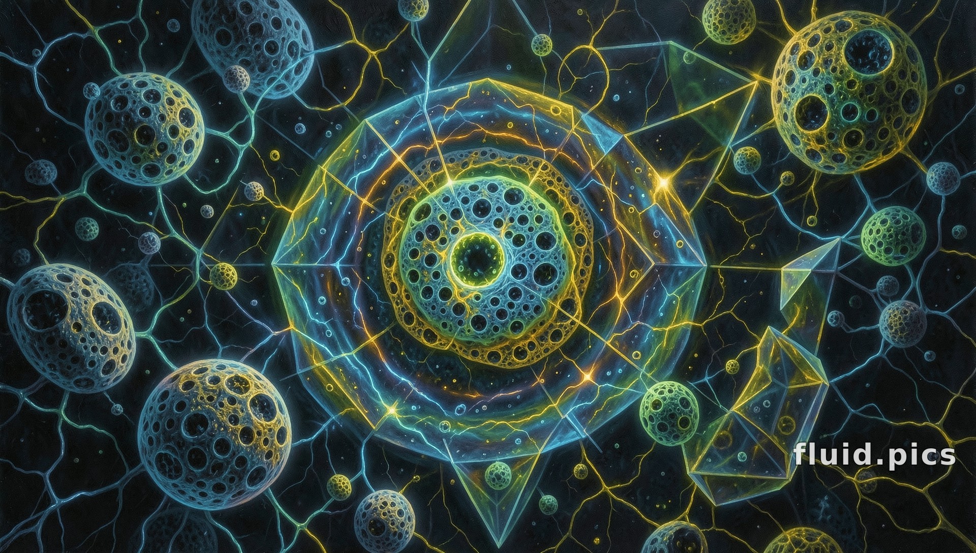 Porous Moon Network — Psychedelic Abstract