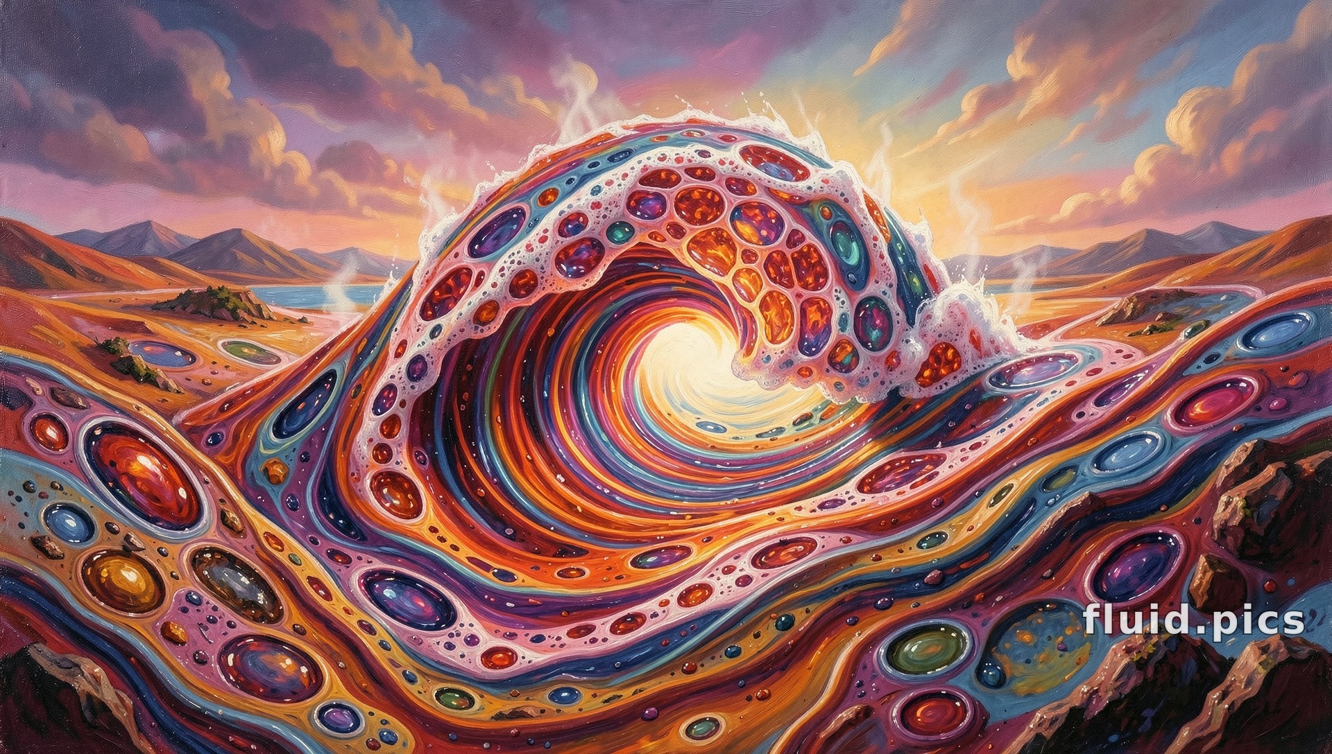 Jeweled Wave — Hybrid Art