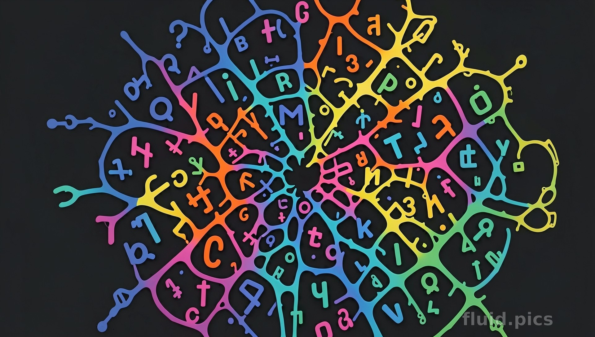 Rainbow Ink of Words — Fractal Art