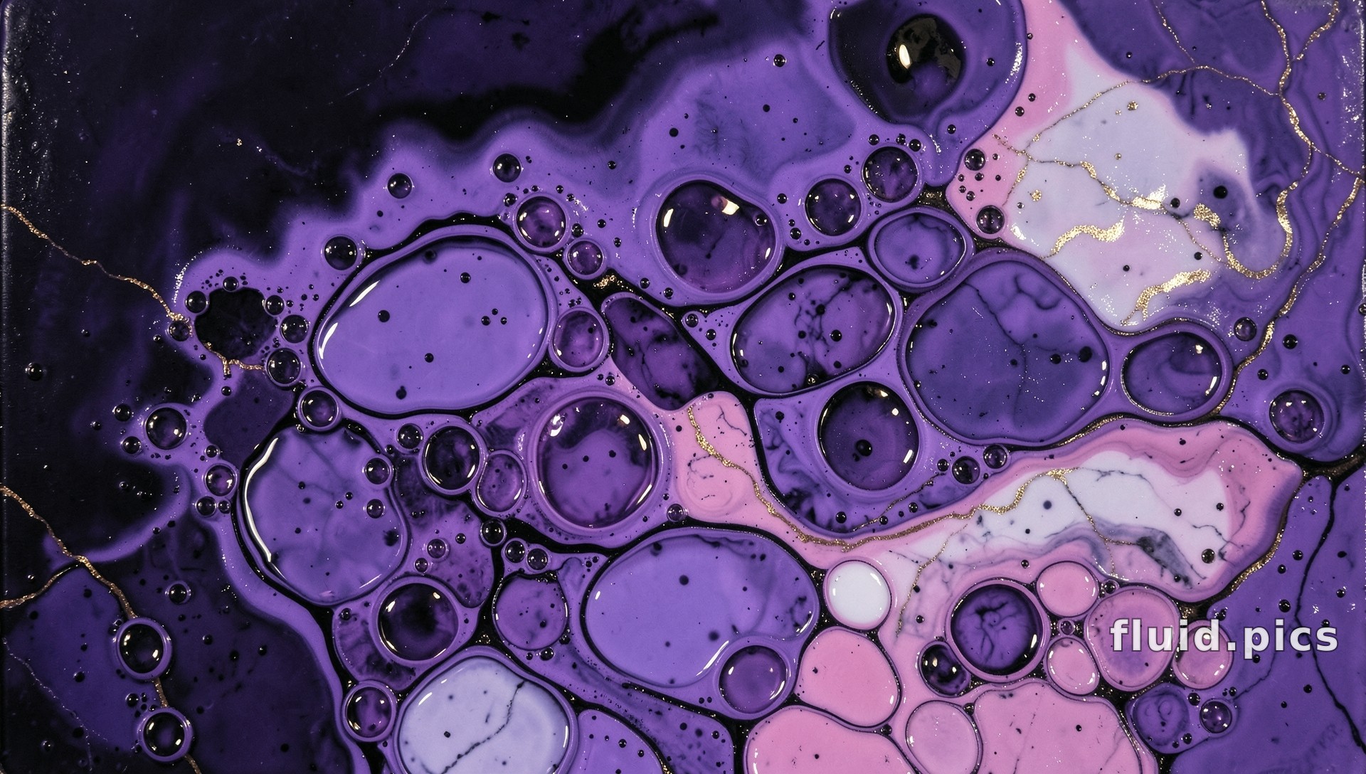Violet Cluster — Флюид-арт
