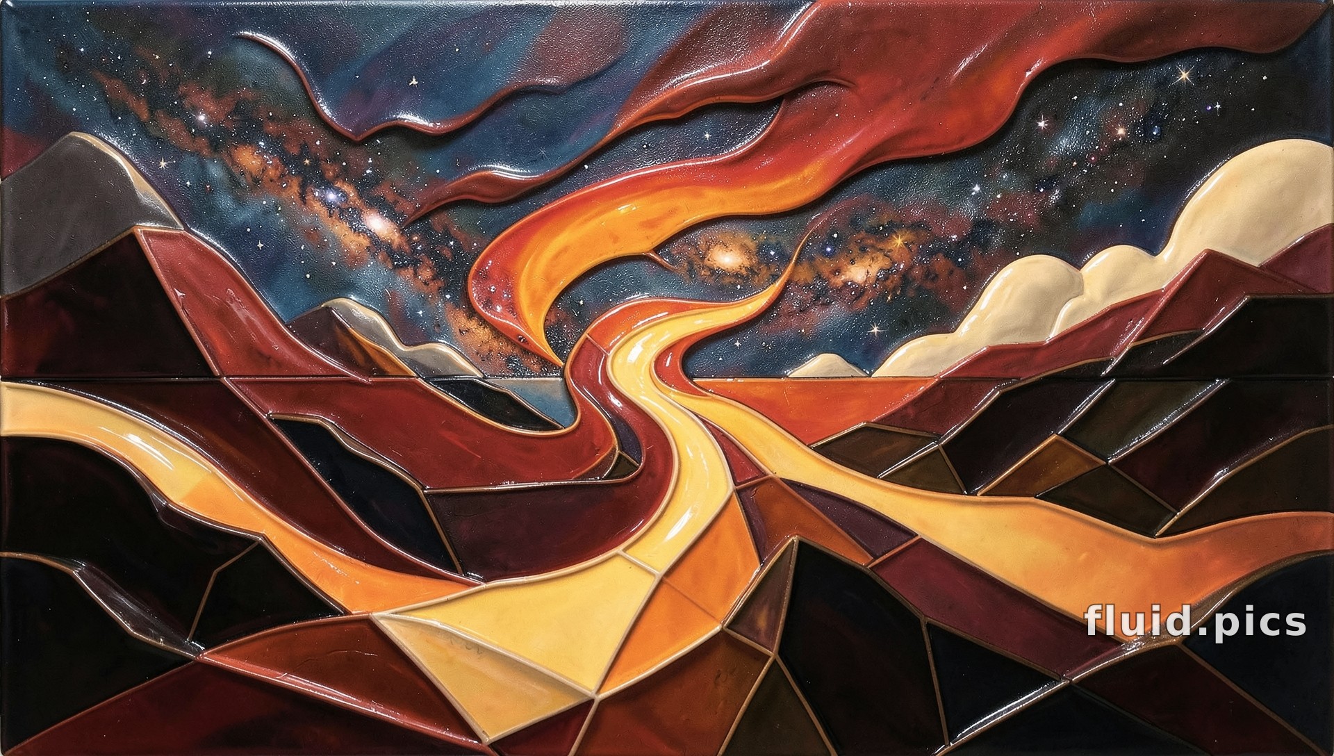 Milky Way of Fiery Rivers — Psychedelic Abstract