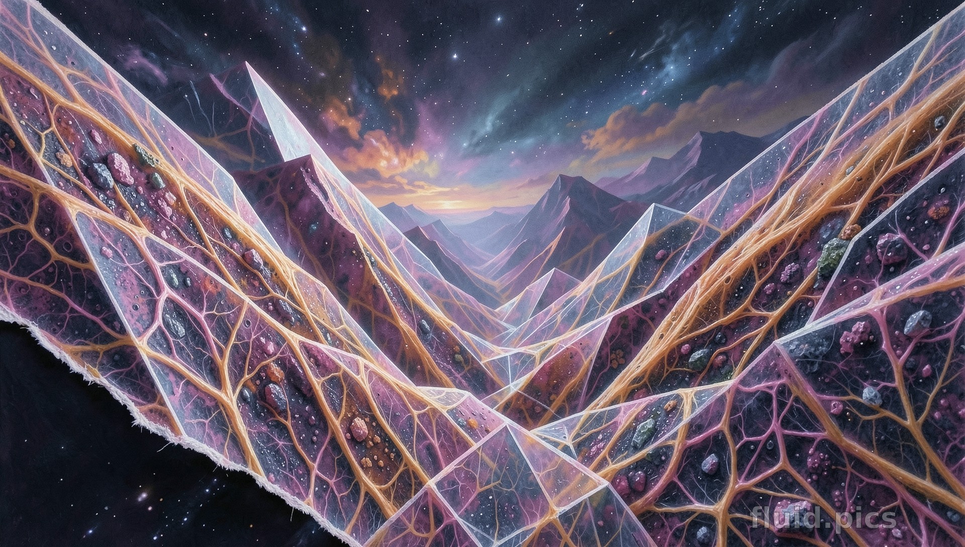 Crystal Roots of Sky — Psychedelic Abstract