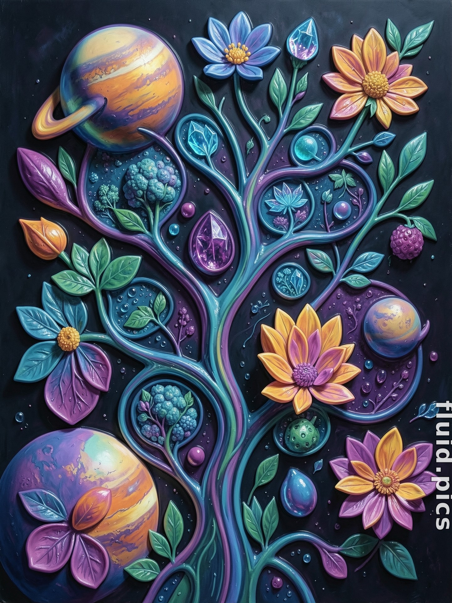 Garden Among Orbits — Psychedelic Abstract