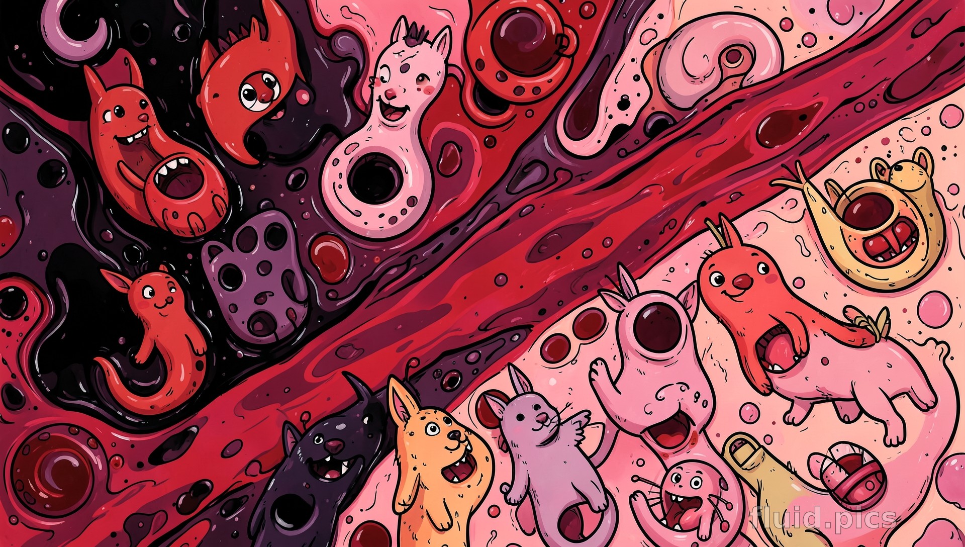 Colorful Creatures in Flight — Hybrid Art