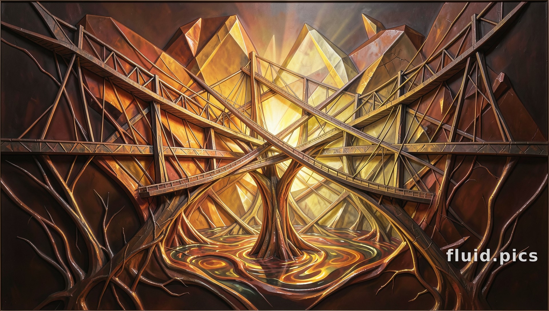 Bridge to the Core — Psychedelic Abstract