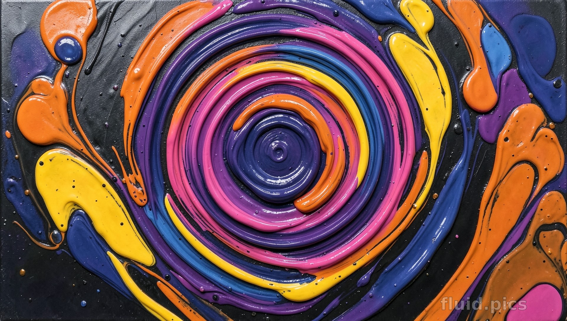 Spiral of Colored Snails — Fluid Art