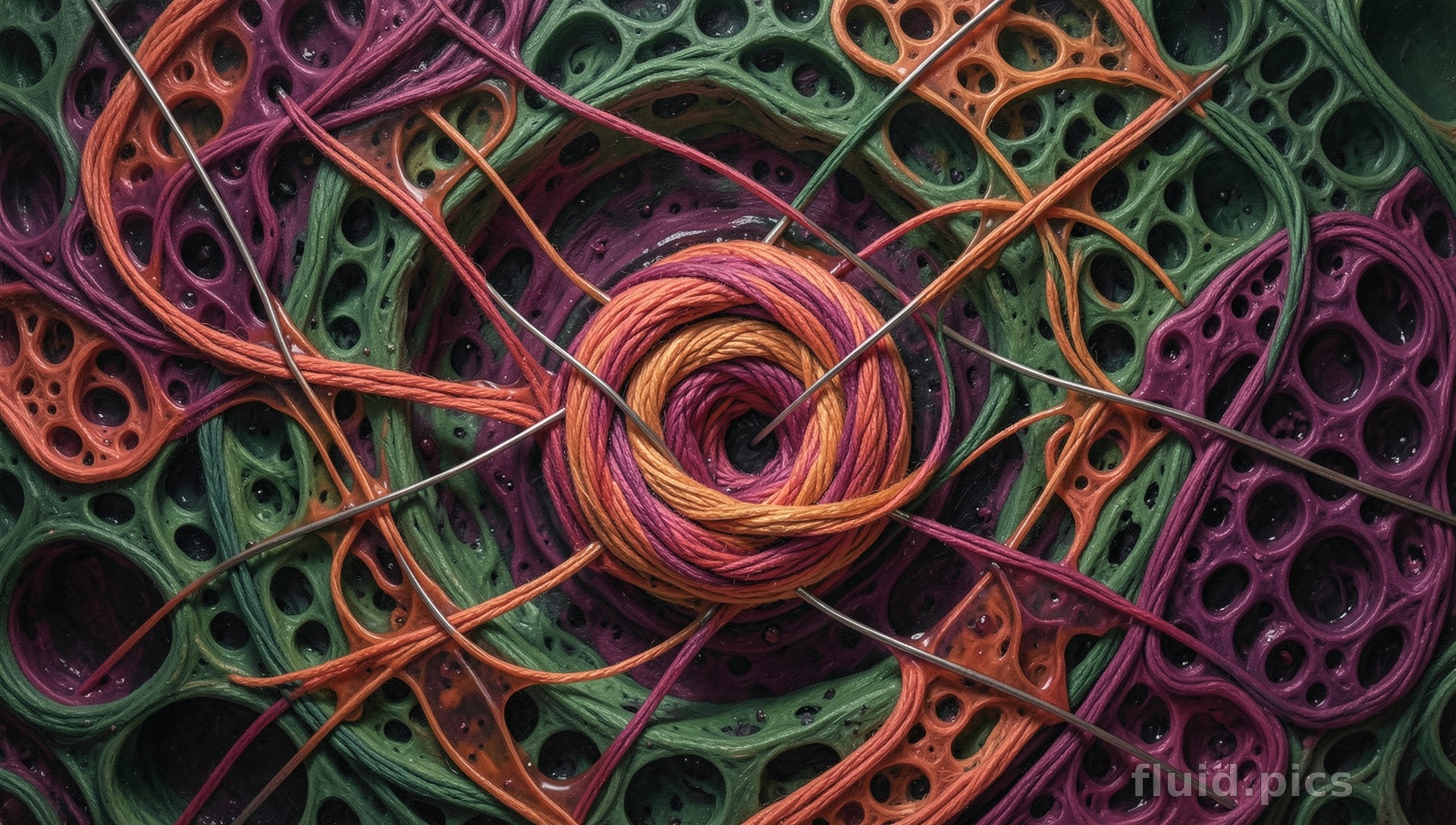 Garden of Spinning Threads — Psychedelic Abstract