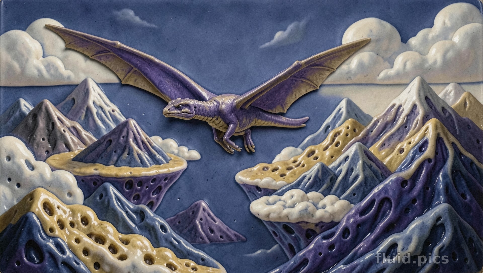 Dragon over Cheese Mountains — Psychedelic Abstract