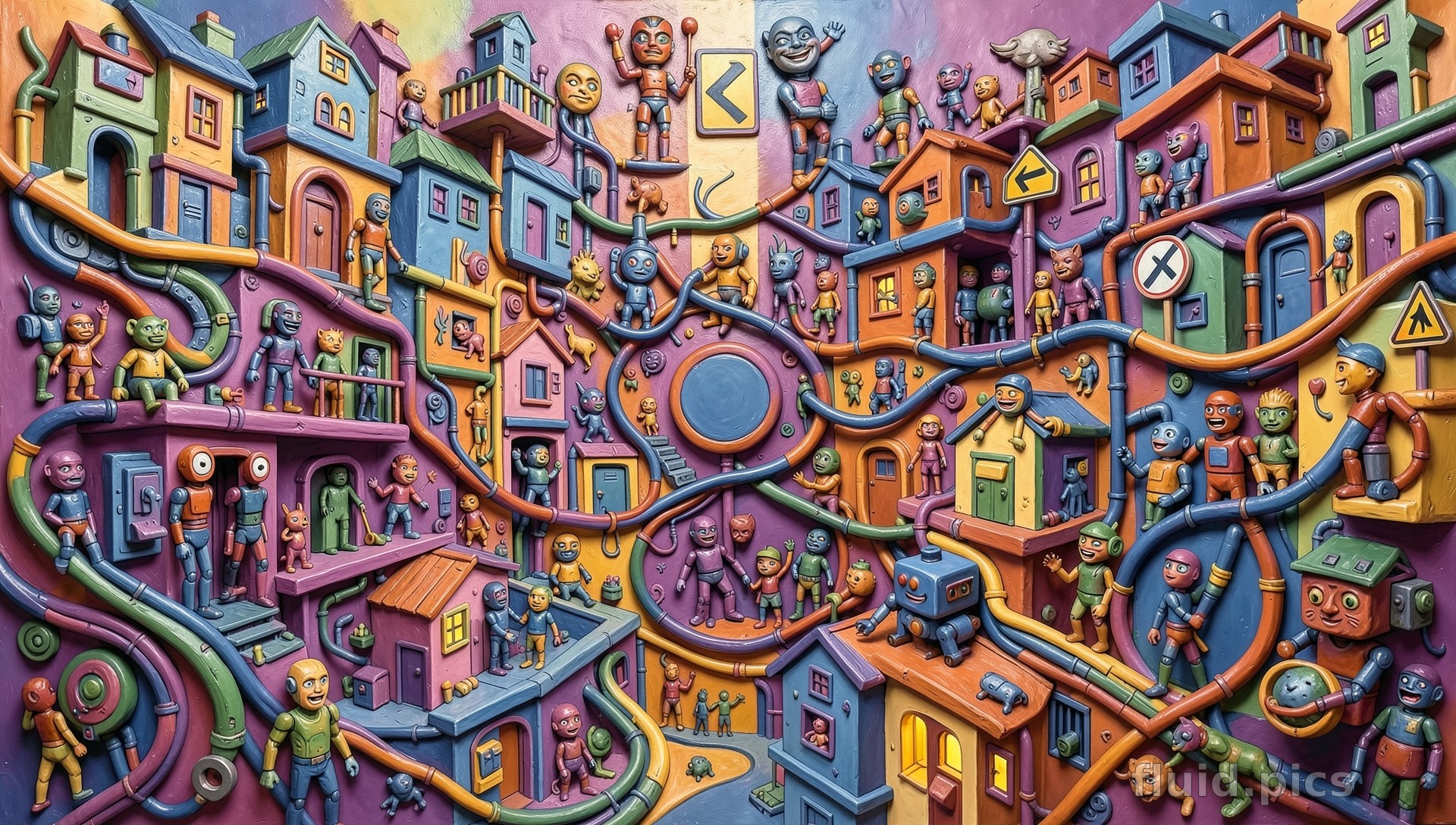 Roads Winding Through Cities — Психоделическая абстракция