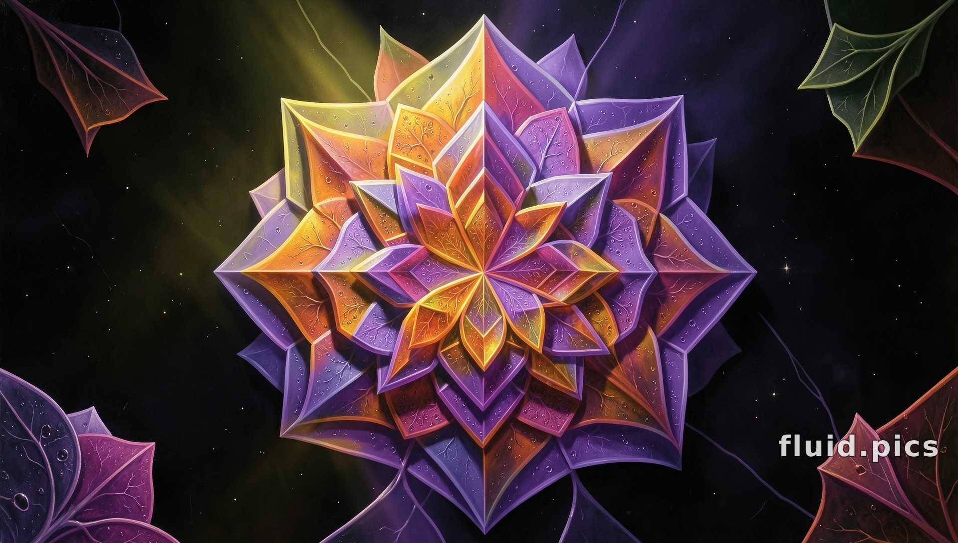 Lotus in Open Space — Psychedelic Abstract