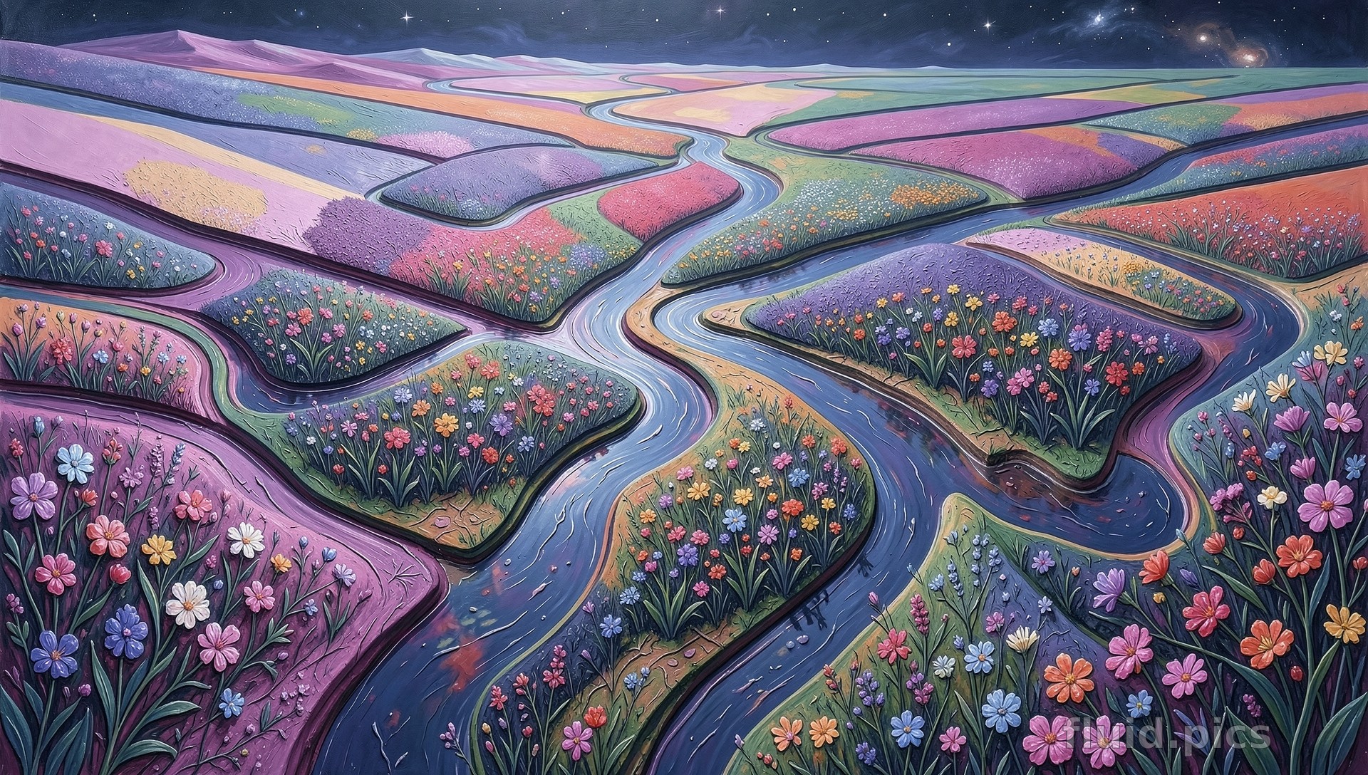 Starry River of Flowers — Психоделическая абстракция
