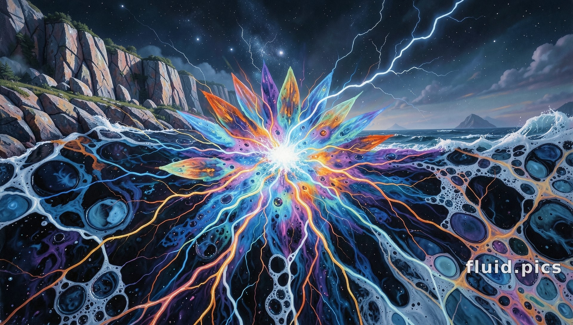 Lightning over the Reef — Гибридное искусство