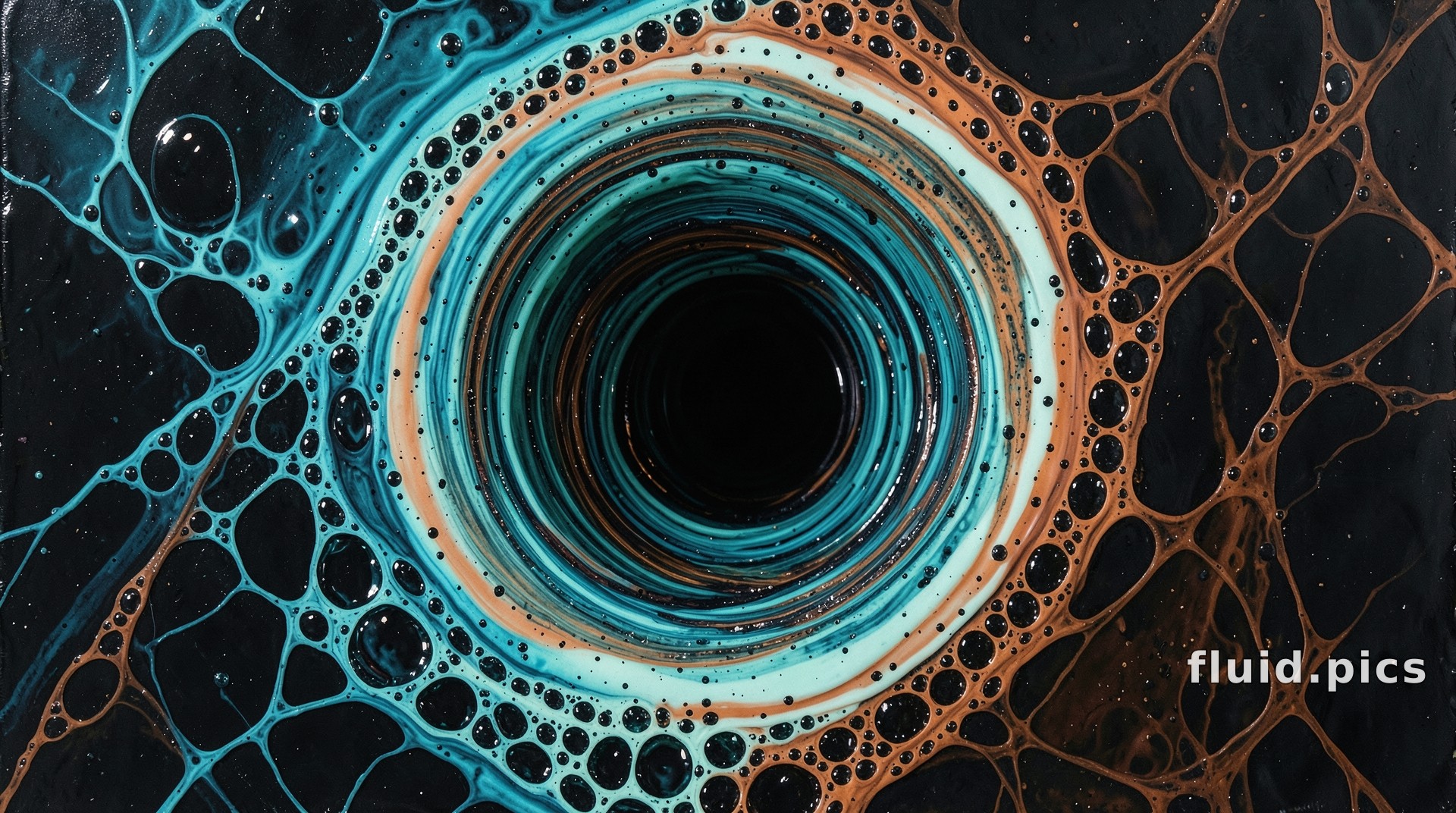 Teal Horizontal Flight — Fluid Art