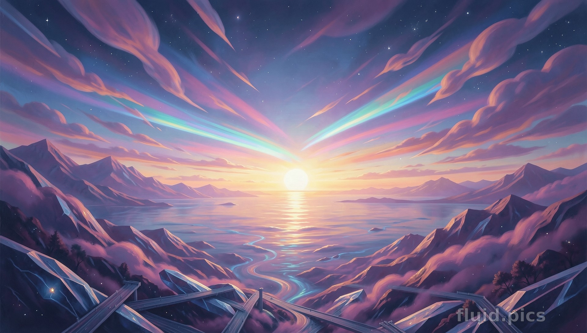 Mirror Roads — Psychedelic Abstract