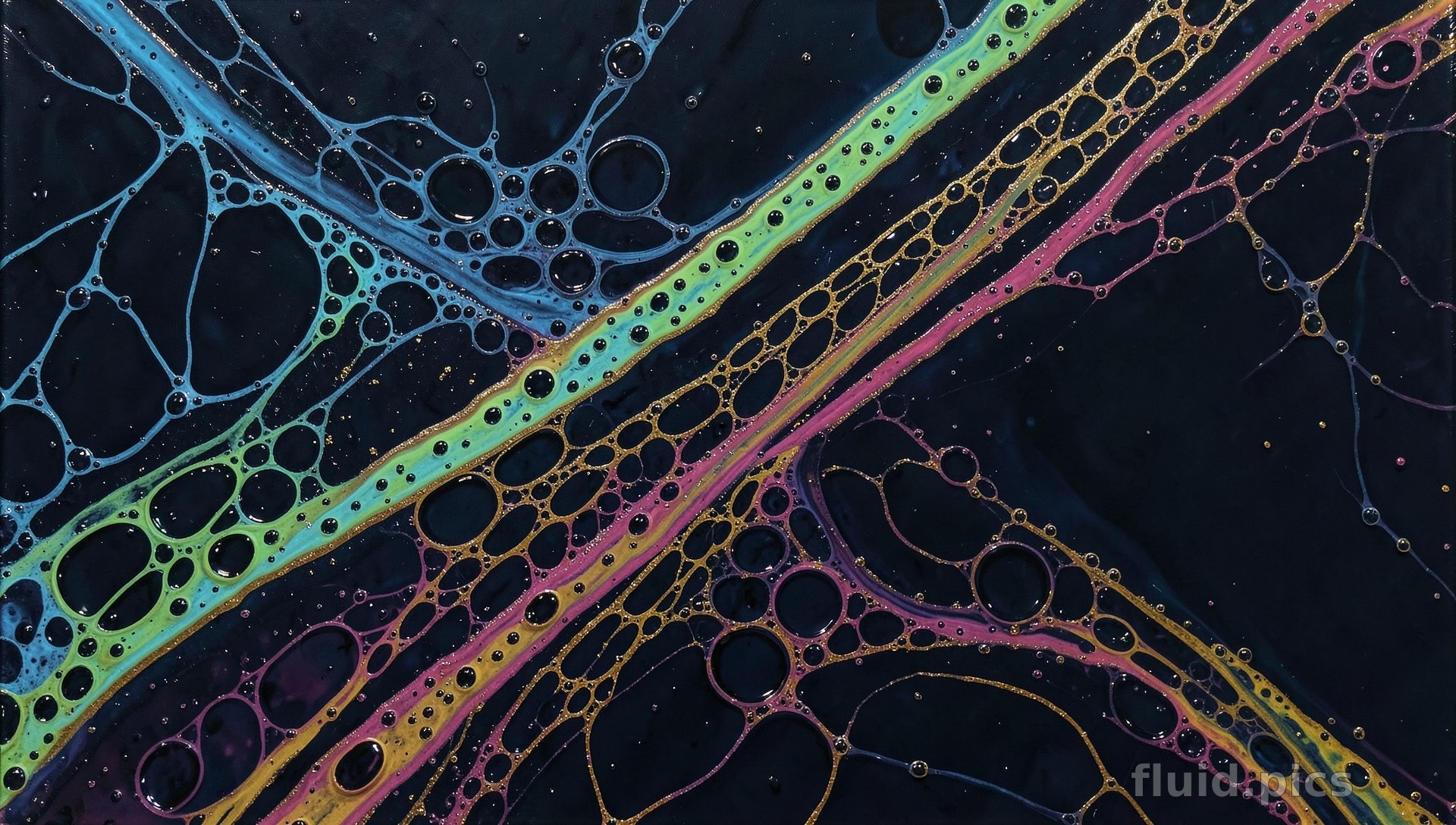 Rainbow Ribbons Intertwined — Fluid Art