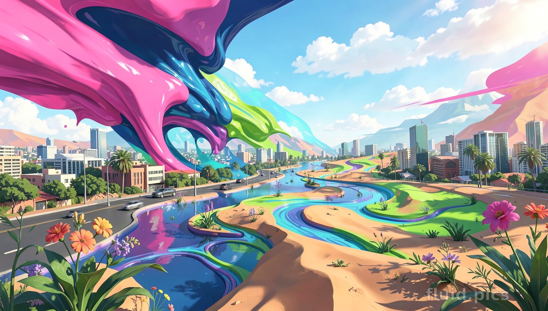 Радужная слизь города — Гибридное искусство
