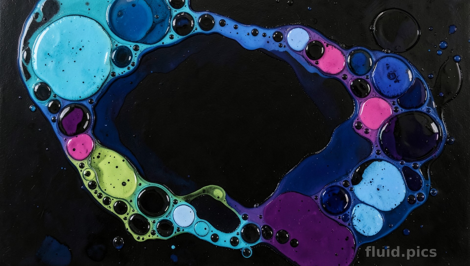 Night Lake of Worlds — Fluid Art