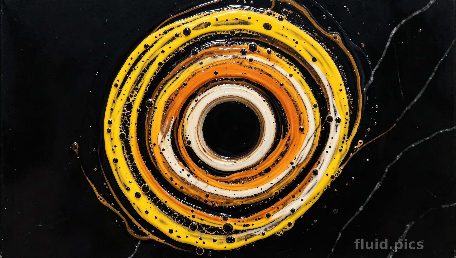 Snails of Light — Amber Series II — Fluid Art