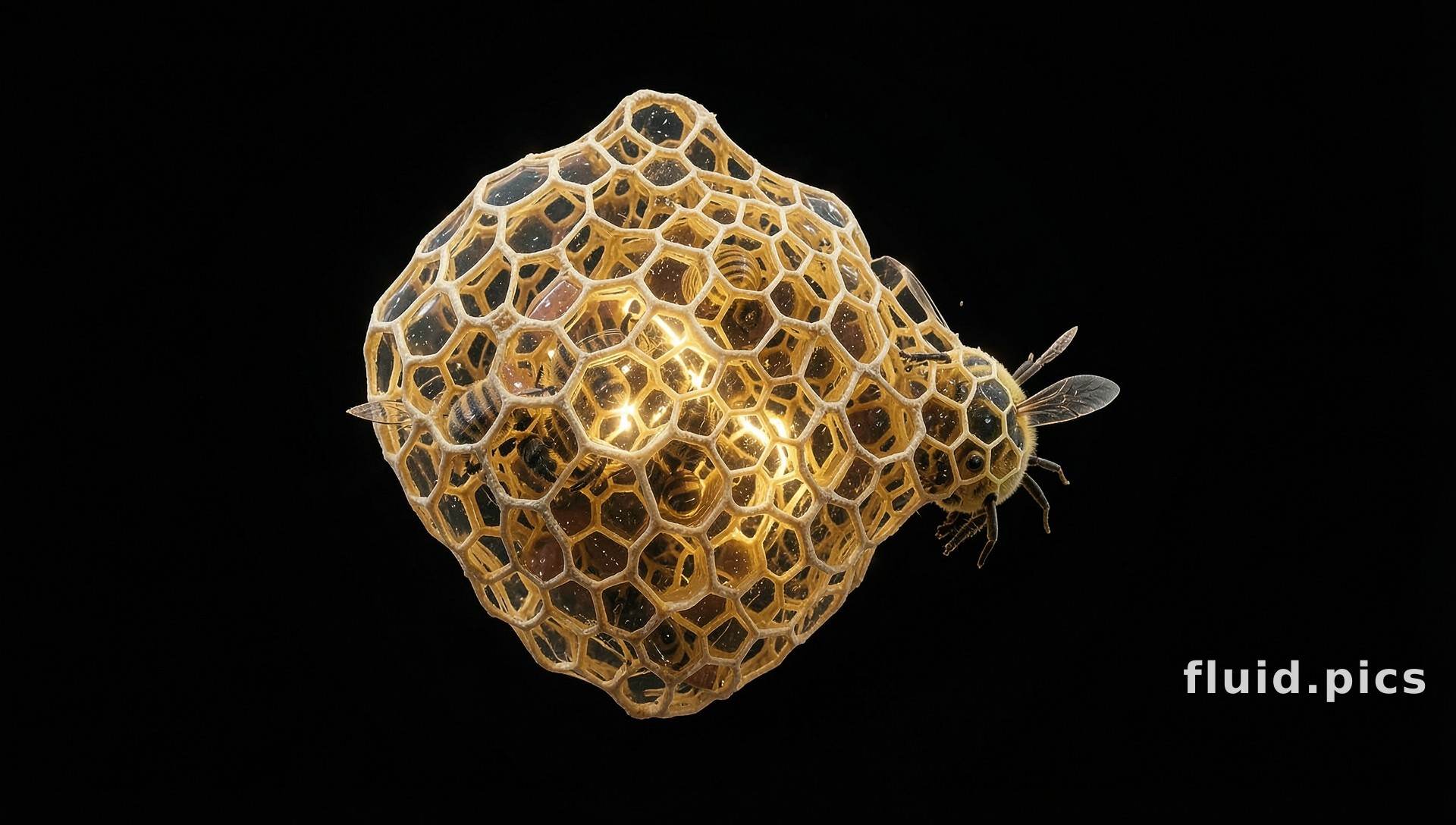 Bee in Stone Honeycomb — Fractal Art