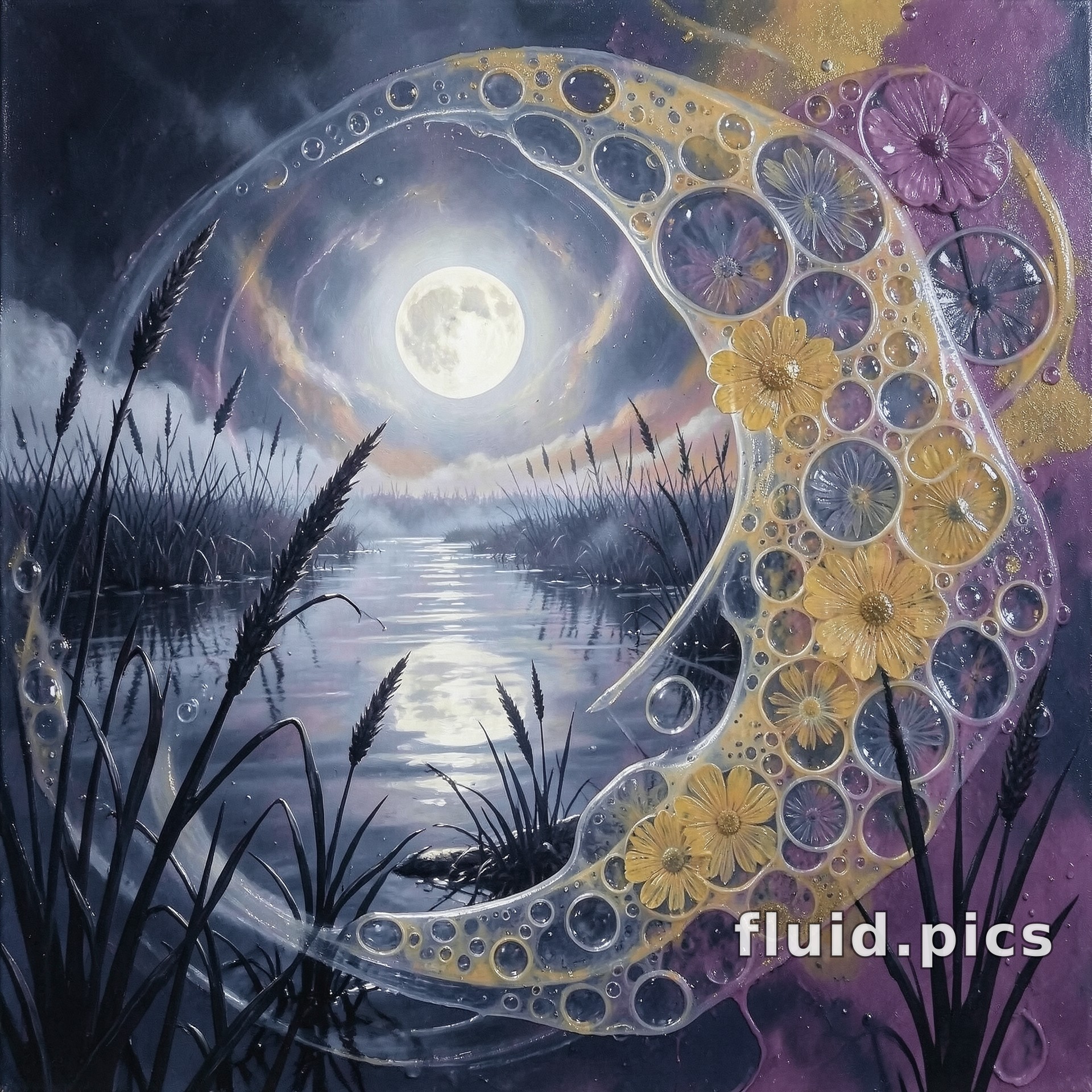 Moon's Wreath — Hybrid Art