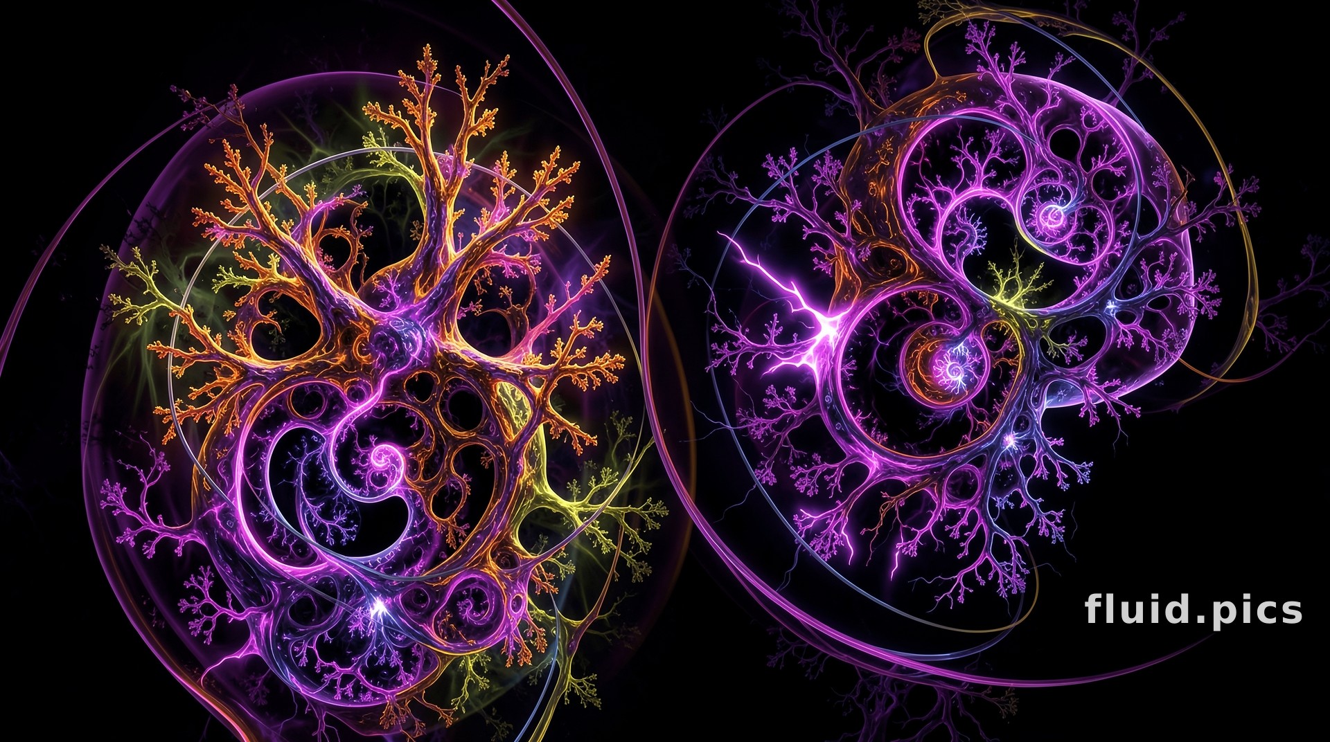 Neon Shoots — Fractal Art
